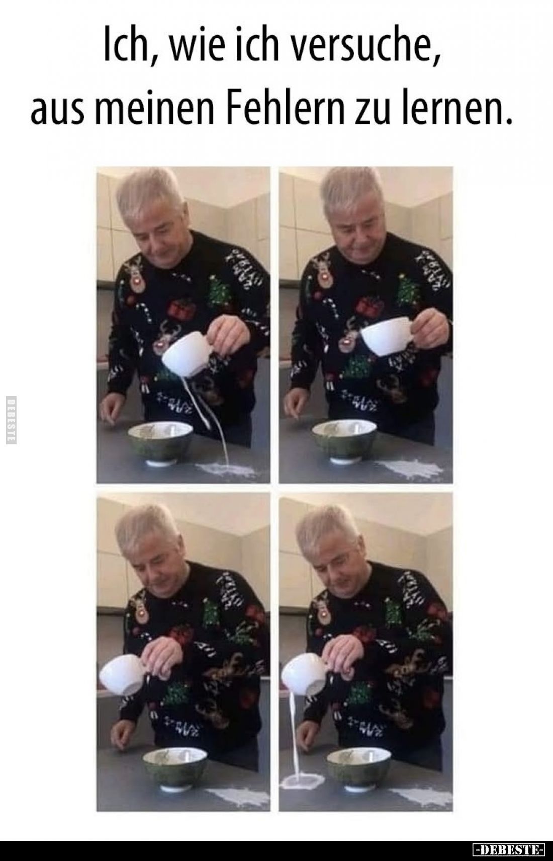 Ich, wie ich versuche, aus meinen Fehlern zu lernen.
