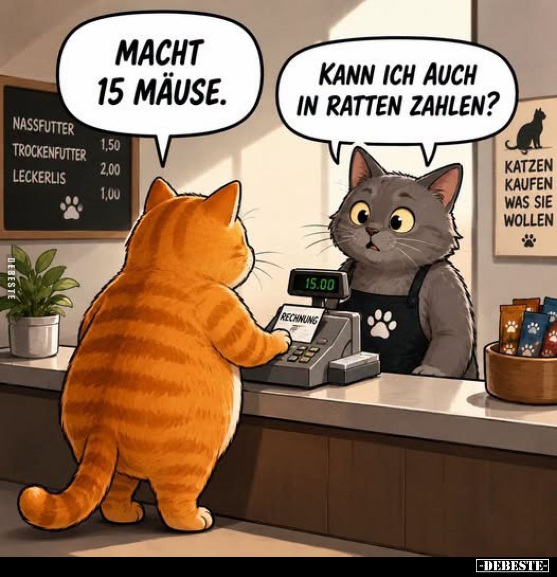 Macht 15 Mäuse.

Kann ich auch in Ratten zahlen?