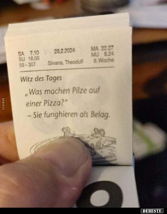 Witz des Tages - "Was machen Pilze auf einer Pizza?".. - Lustige Bilder | DEBESTE.de