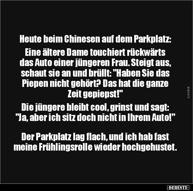 Heute beim Chinesen auf dem Parkplatz.. - Lustige Bilder | DEBESTE.de