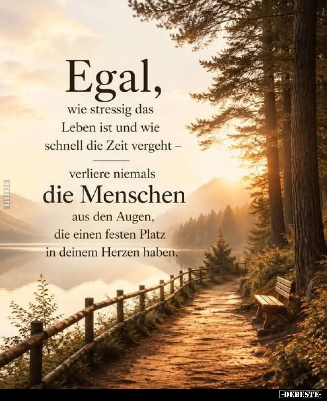 Egal, wie stressig das Leben ist und wie schnell die Zeit vergeht -
verliere niemals die Menschen aus den Augen, die einen f...