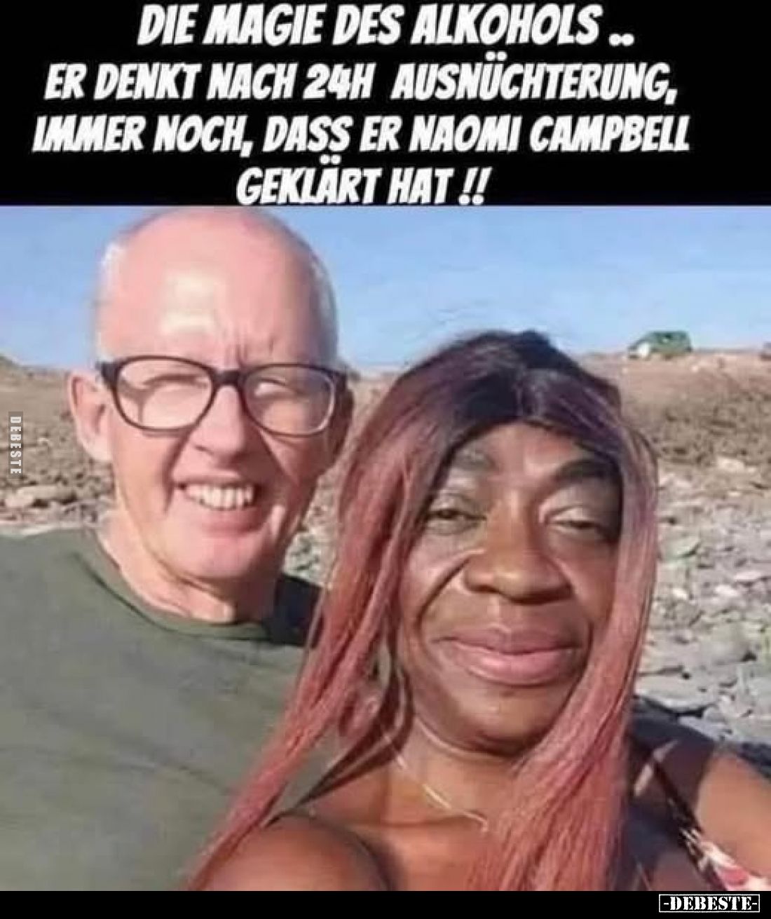 Die Magie des Alkohols.. Er denkt nach 24h Ausnüchterung, immer noch, dass er Naomi Campbell geklärt hat !!