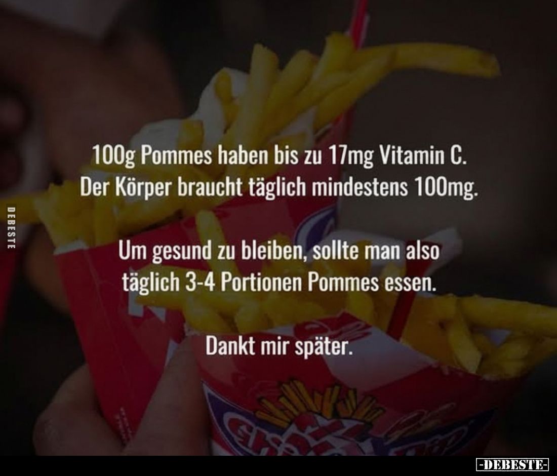 100g Pommes haben bis zu 17mg Vitamin C.. - Lustige Bilder | DEBESTE.de