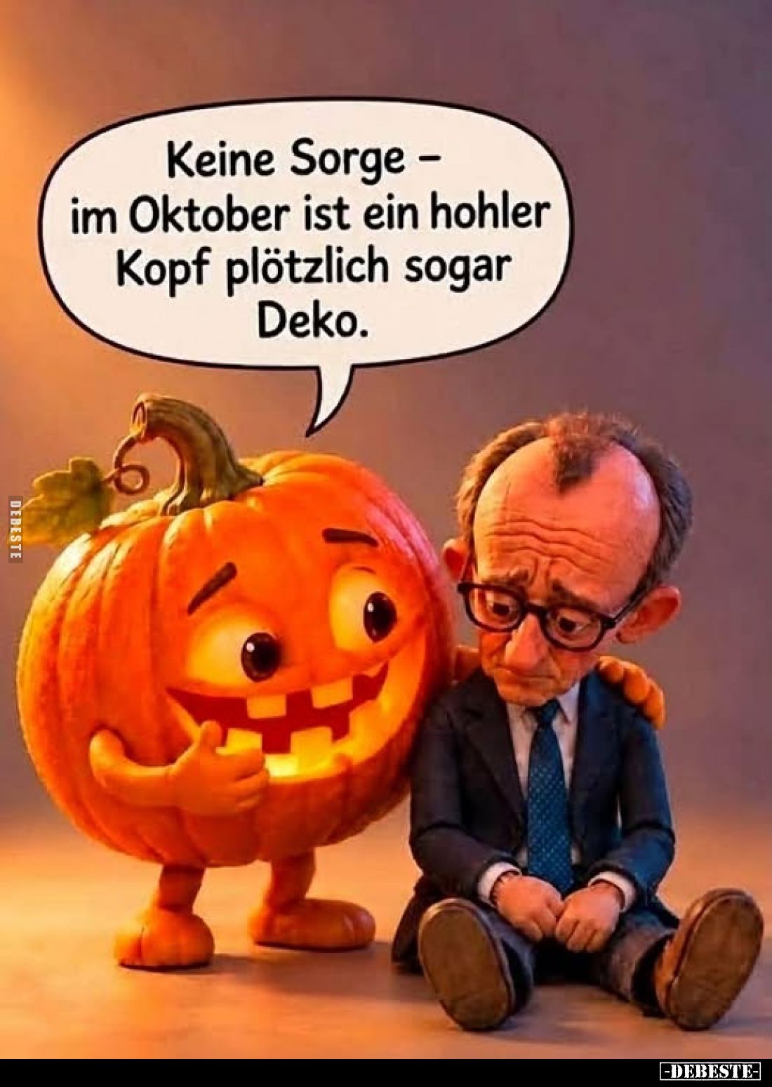 Keine Sorge - im Oktober ist ein hohler Kopf plötzlich sogar Deko.