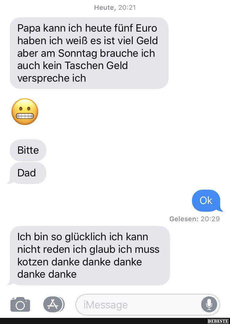 Papa kann ich heute fünf Euro haben..?
