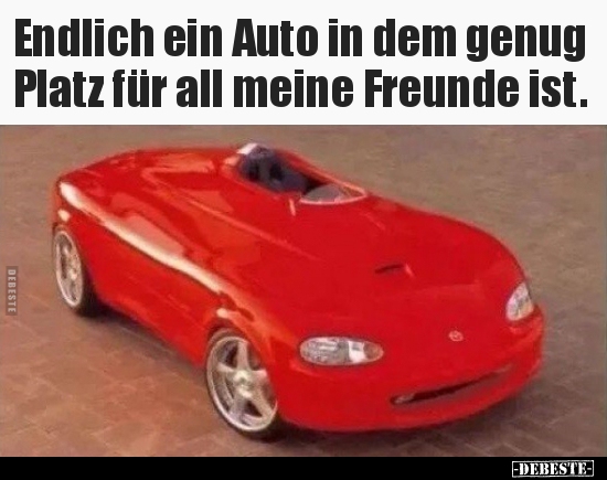 Endlich ein Auto in dem genug Platz für all meine Freunde..