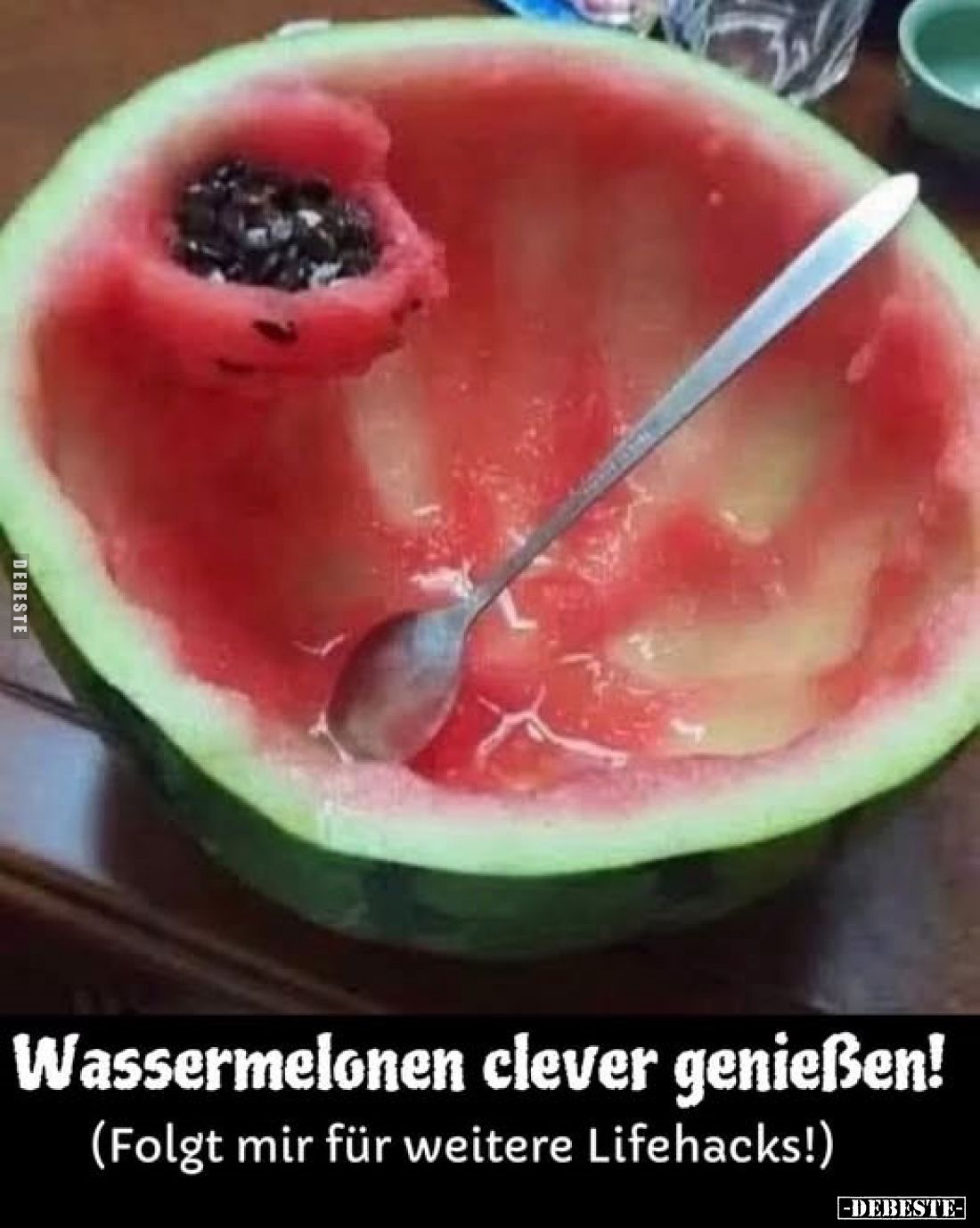 Wassermelonen clever genießen!
(Folgt mir für weitere Lifehacks!)