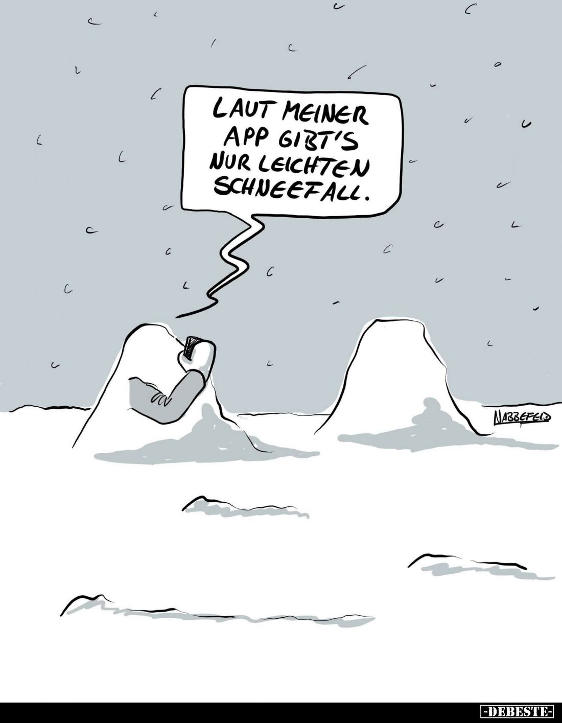 Laut meiner App gibt's nur leichten Schneefall.