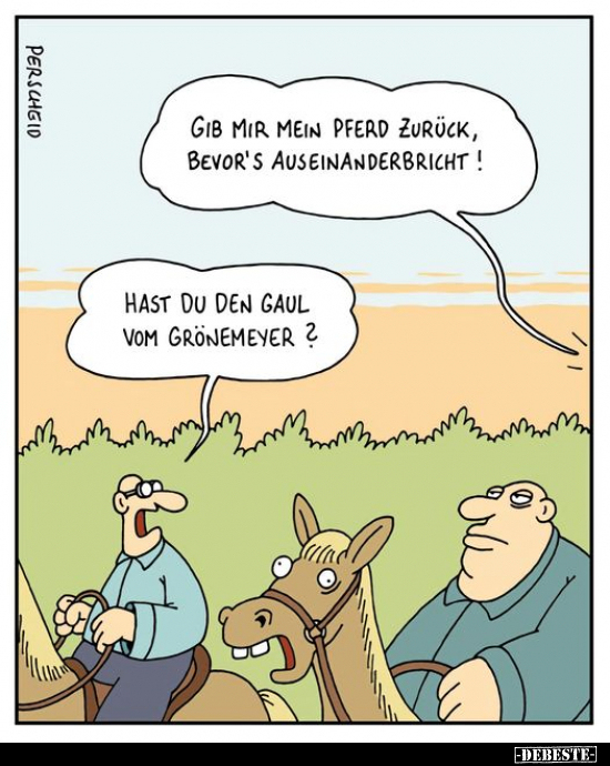 Gib mir mein Pferd zurück, bevor's auseinanderbrich..