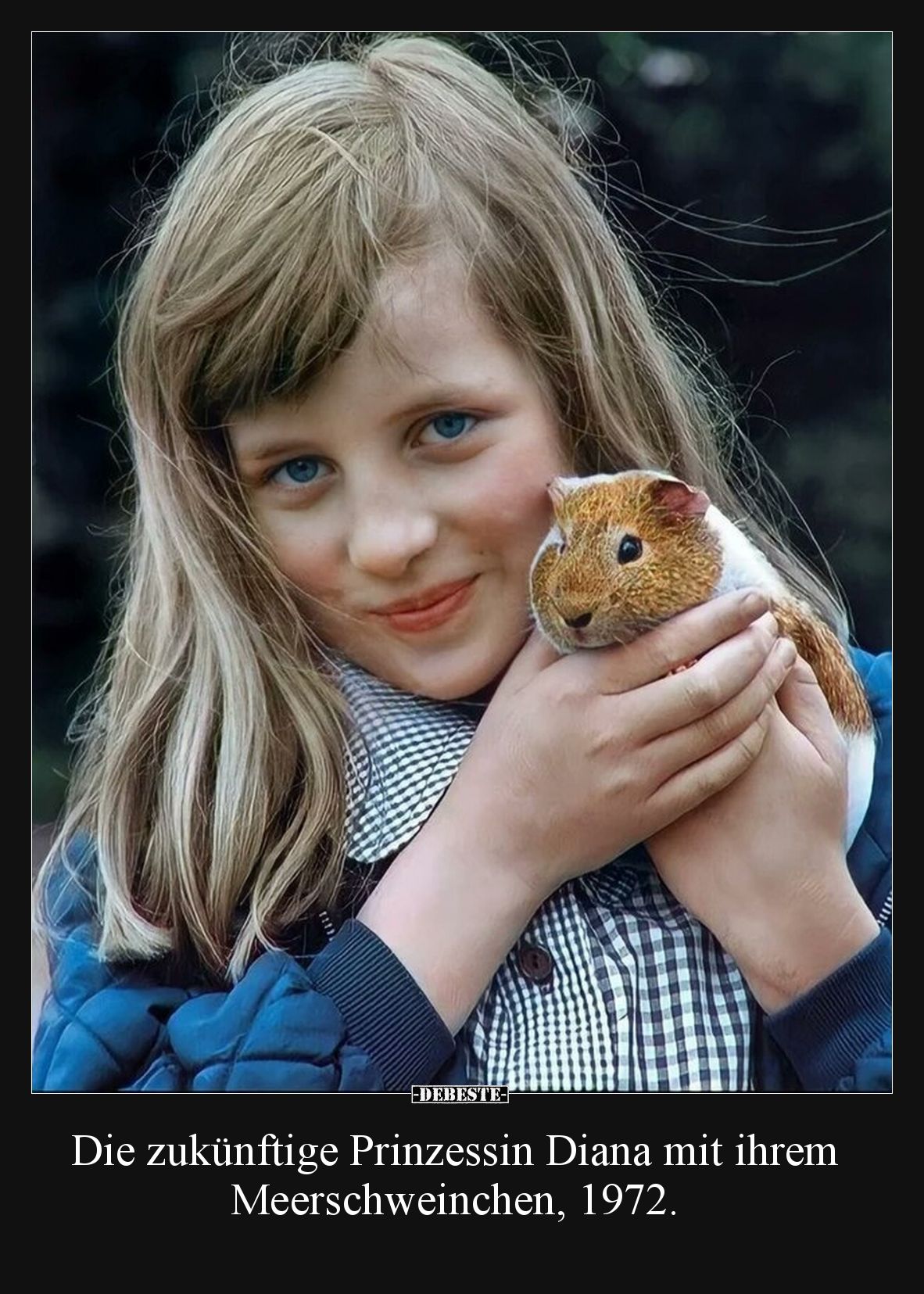 Die zukünftige Prinzessin Diana mit ihrem Meerschweinchen, 1972.