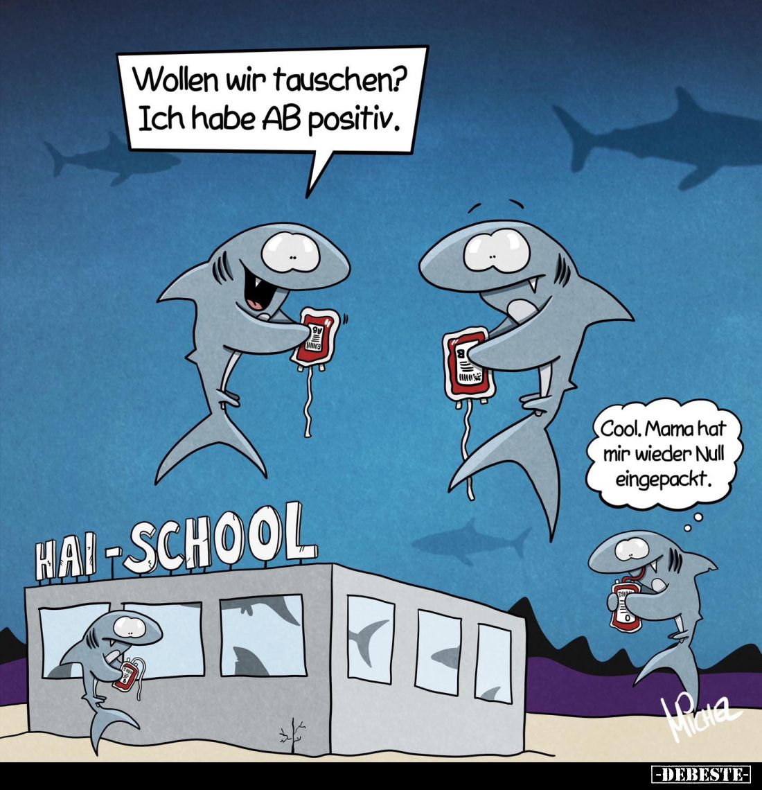 Wollen wir tauschen? Ich habe AB positiv.
-
Cool, Mama hat mir wieder Null eingepackt.