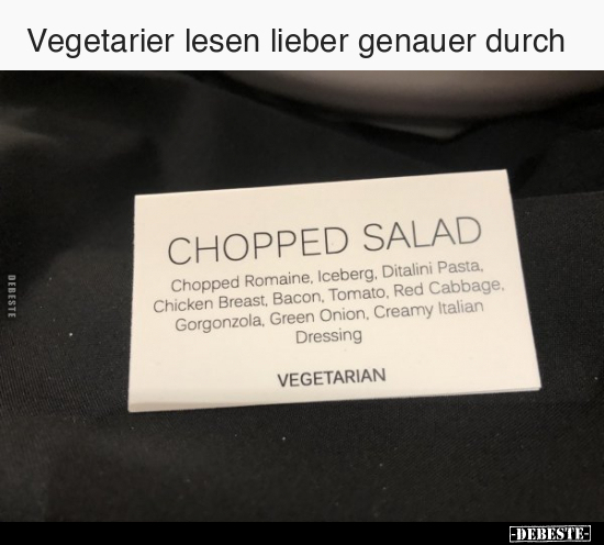 Vegetarier lesen lieber genauer durch.. - Lustige Bilder | DEBESTE.de