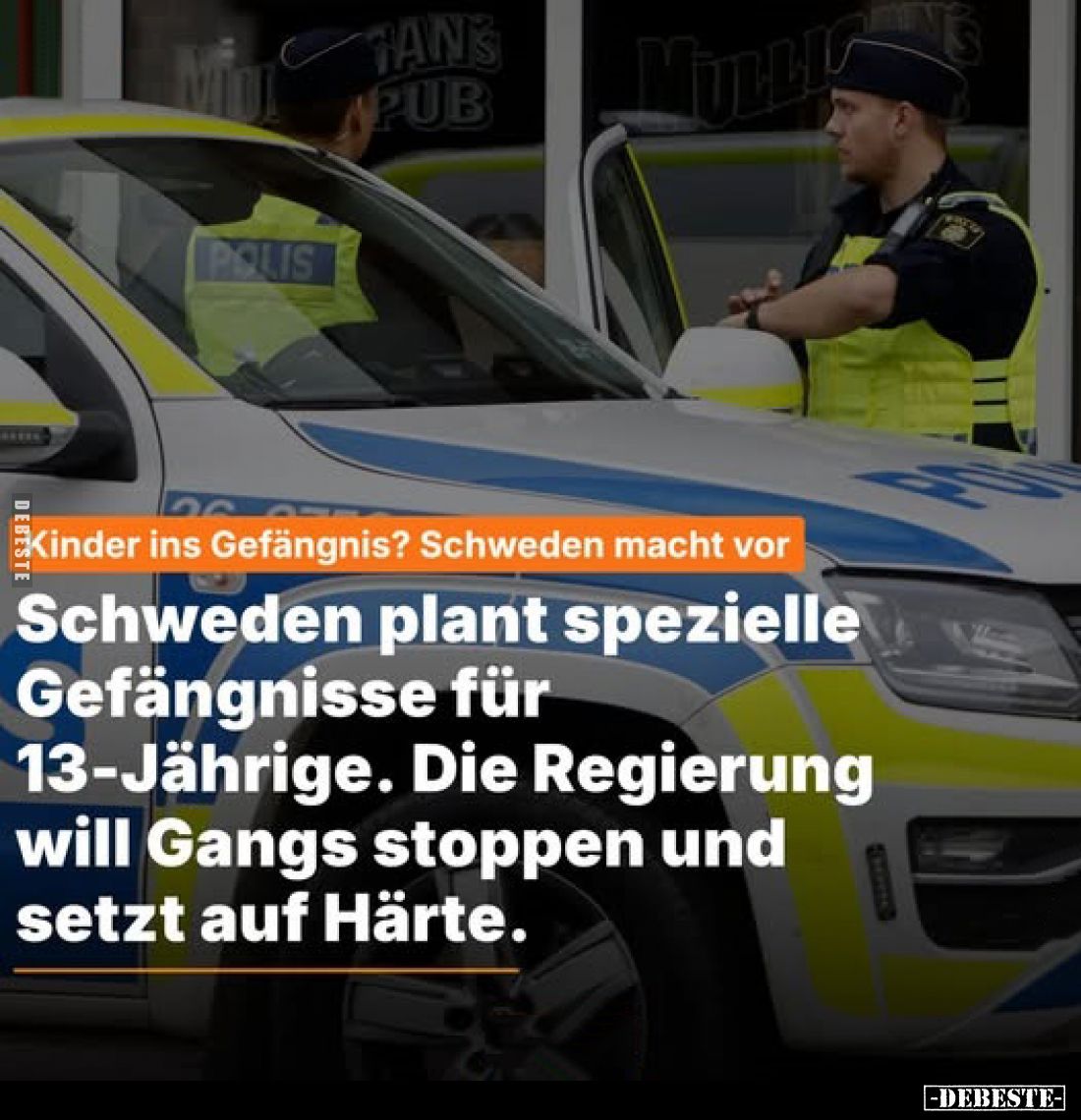 Kinder ins Gefängnis? Schweden macht vor
-
Schweden plant spezielle Gefängnisse für 13-Jährige. Die Regierung will Gangs st...