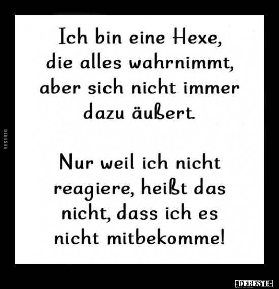 Ich bin eine Hexe, die alles wahrnimmt, aber sich nicht.. - Lustige Bilder | DEBESTE.de