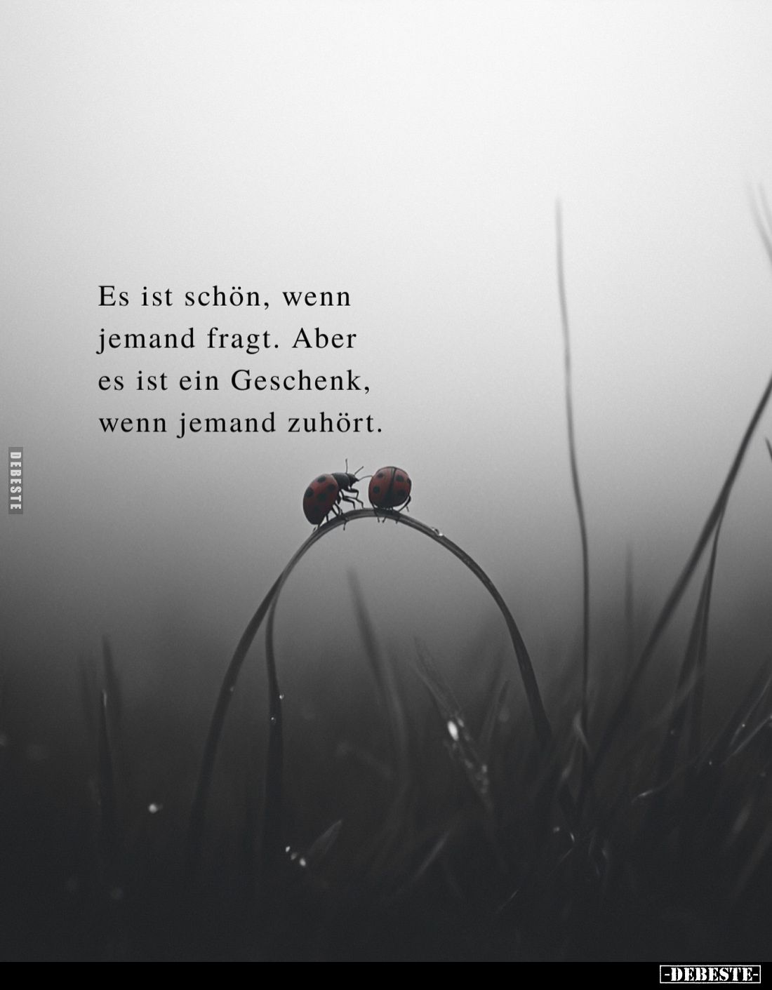 Es ist schön, wenn jemand fragt. Aber es ist ein Geschenk, wenn jemand zuhört.