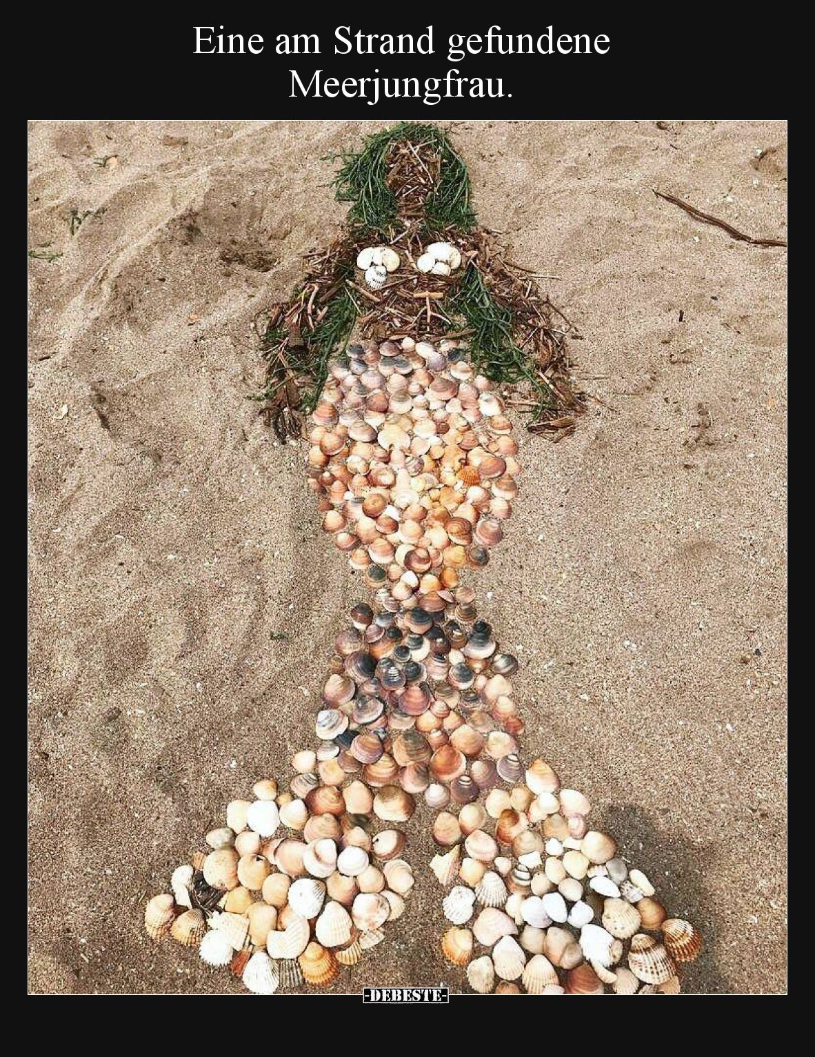 Eine am Strand gefundene Meerjungfrau