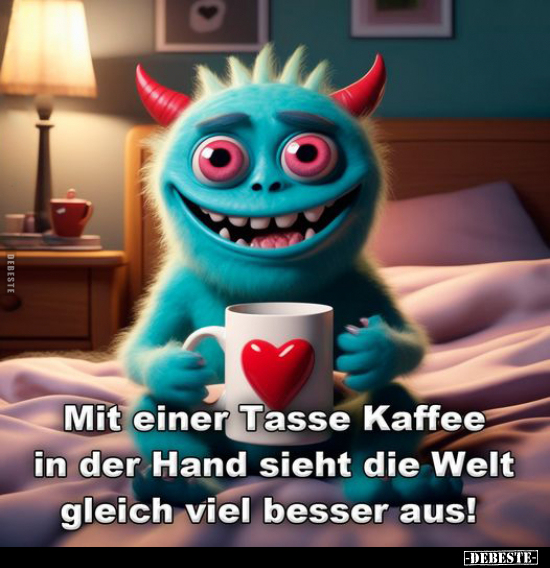 Mit einer Tasse Kaffee.. - Lustige Bilder | DEBESTE.de
