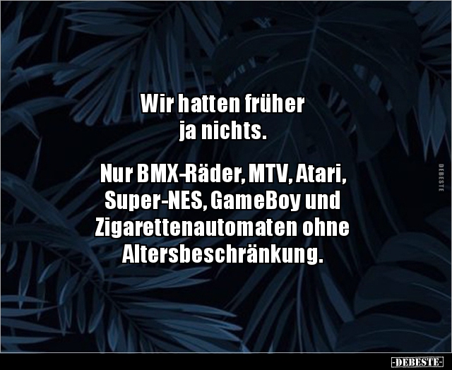 Wir hatten früher ja nichts. Nur BMX-Räder, MTV.. - Lustige Bilder | DEBESTE.de