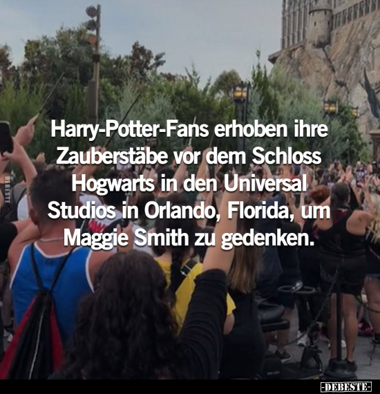 Harry-Potter-Fans erhoben ihre Zauberstäbe vor dem Schloss.. - Lustige Bilder | DEBESTE.de