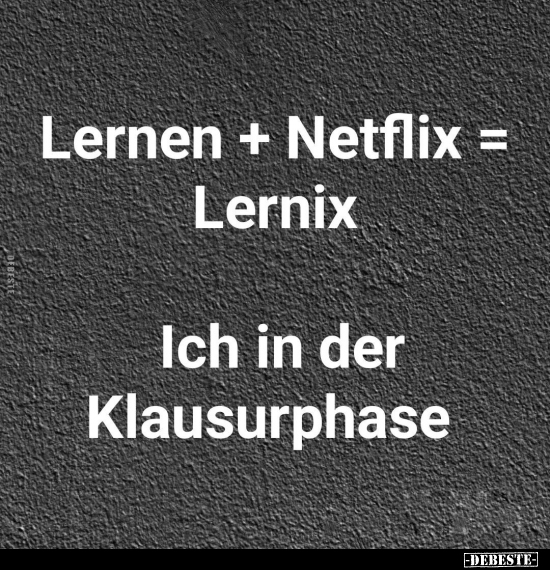 Lernen + Netflix =Lernix - Ich in der Klausurphase.. - Lustige Bilder | DEBESTE.de