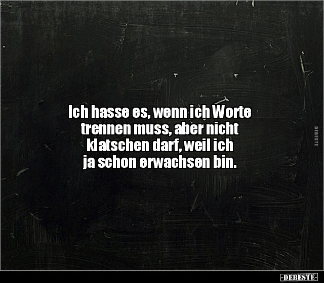 Ich hasse es, wenn ich Worte trennen muss, aber nicht.. - Lustige Bilder | DEBESTE.de