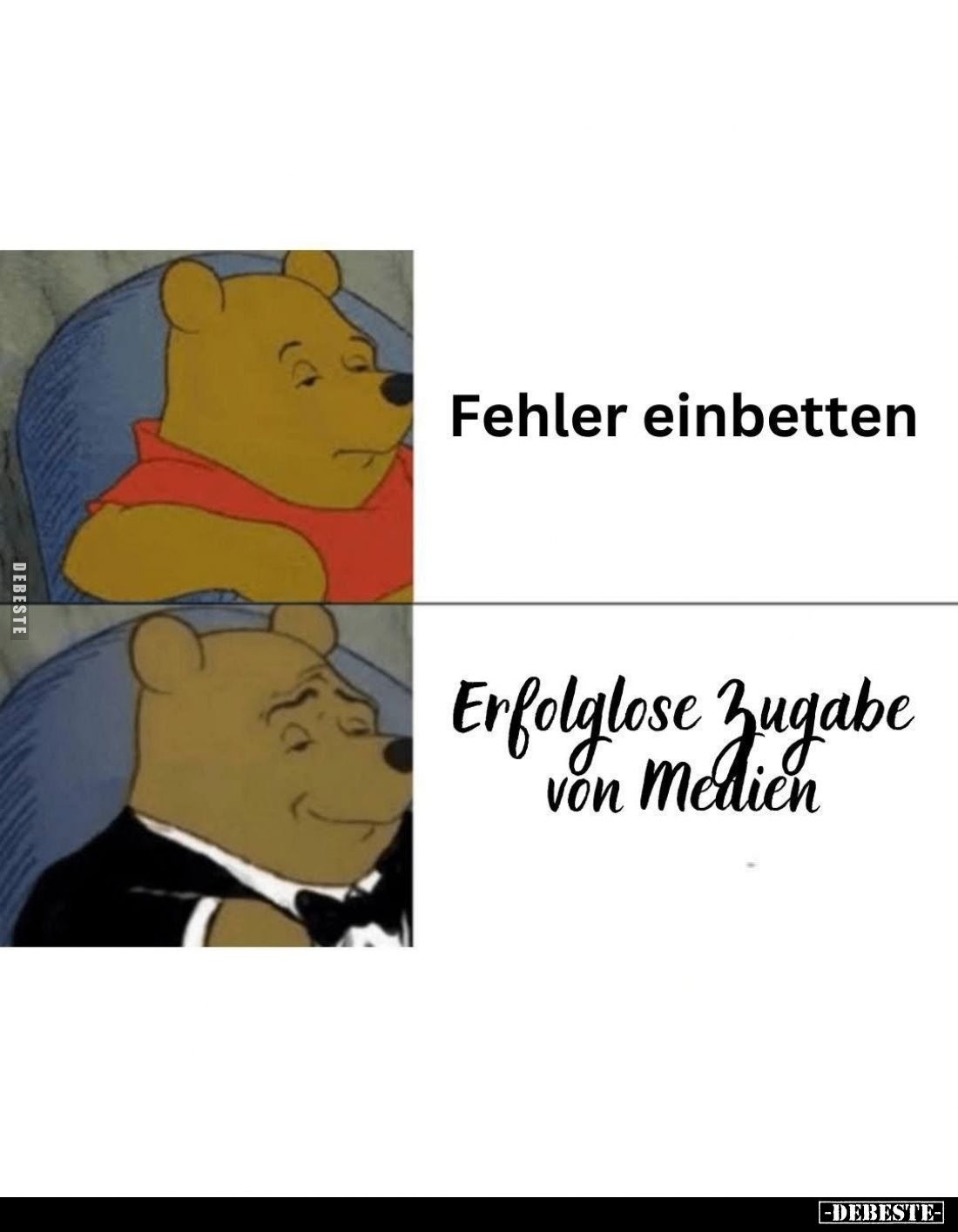 Fehler einbetten. -
Erfolglose Zugabe von Medien.