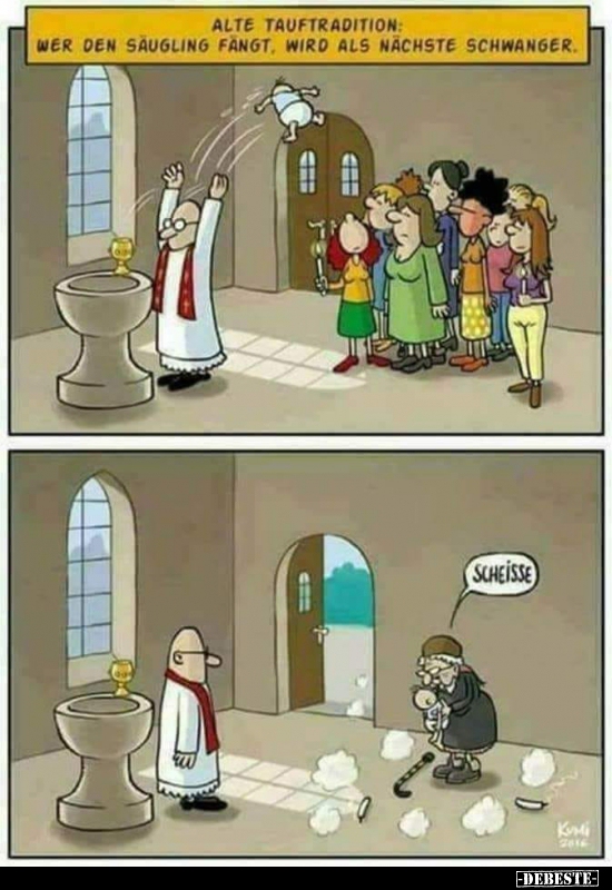 Alte Tauftradition: Wer den Säugling fängt, wird als..