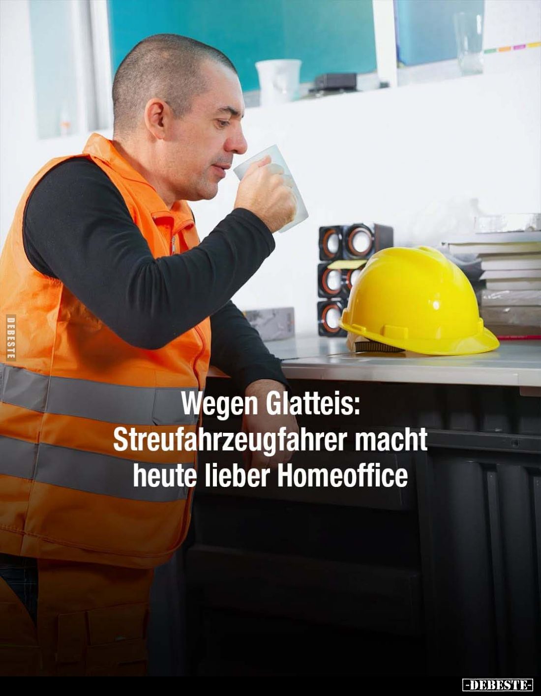 Wegen Glatteis: Streufahrzeugfahrer macht heute lieber Homeoffice