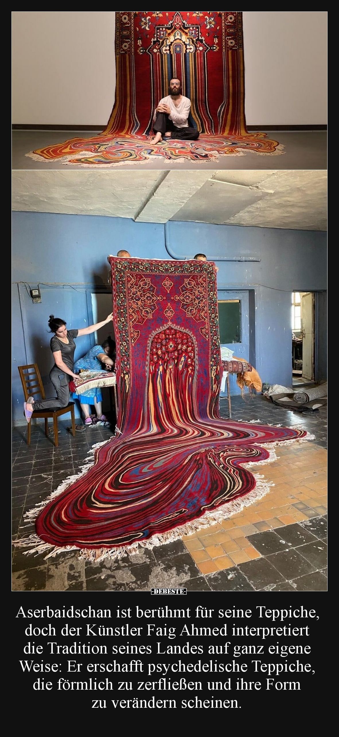 Aserbaidschan ist berühmt für seine Teppiche, doch der Künstler Faig Ahmed interpretiert die Tradition seines Landes auf ganz...
