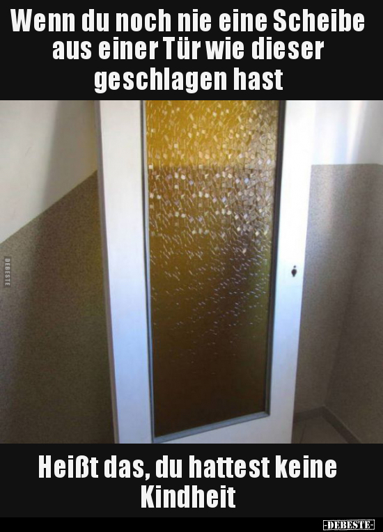 Wenn du noch nie eine Scheibe aus einer Tür wie dieser..