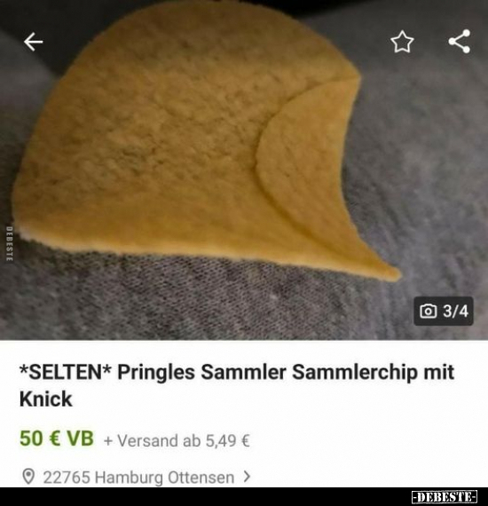 *SELTEN* Pringles Sammler Sammlerchip mit Knick.. - Lustige Bilder | DEBESTE.de