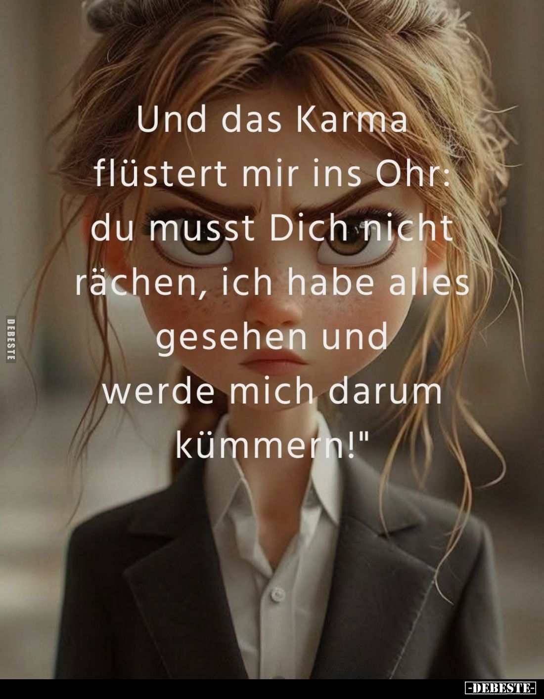 Und das Karma flüstert mir ins Ohr: du musst Dich nicht rächen, ich habe alles gesehen und werde mich darum kümmern!