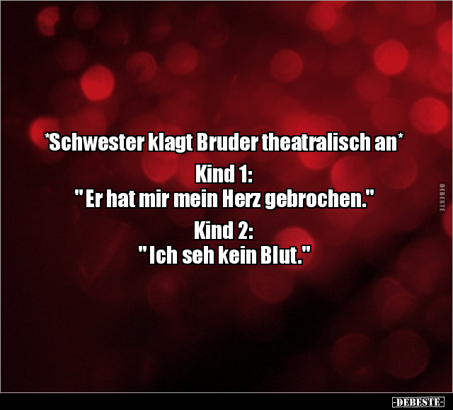 *Schwester klagt Bruder theatralisch an*.. - Lustige Bilder | DEBESTE.de