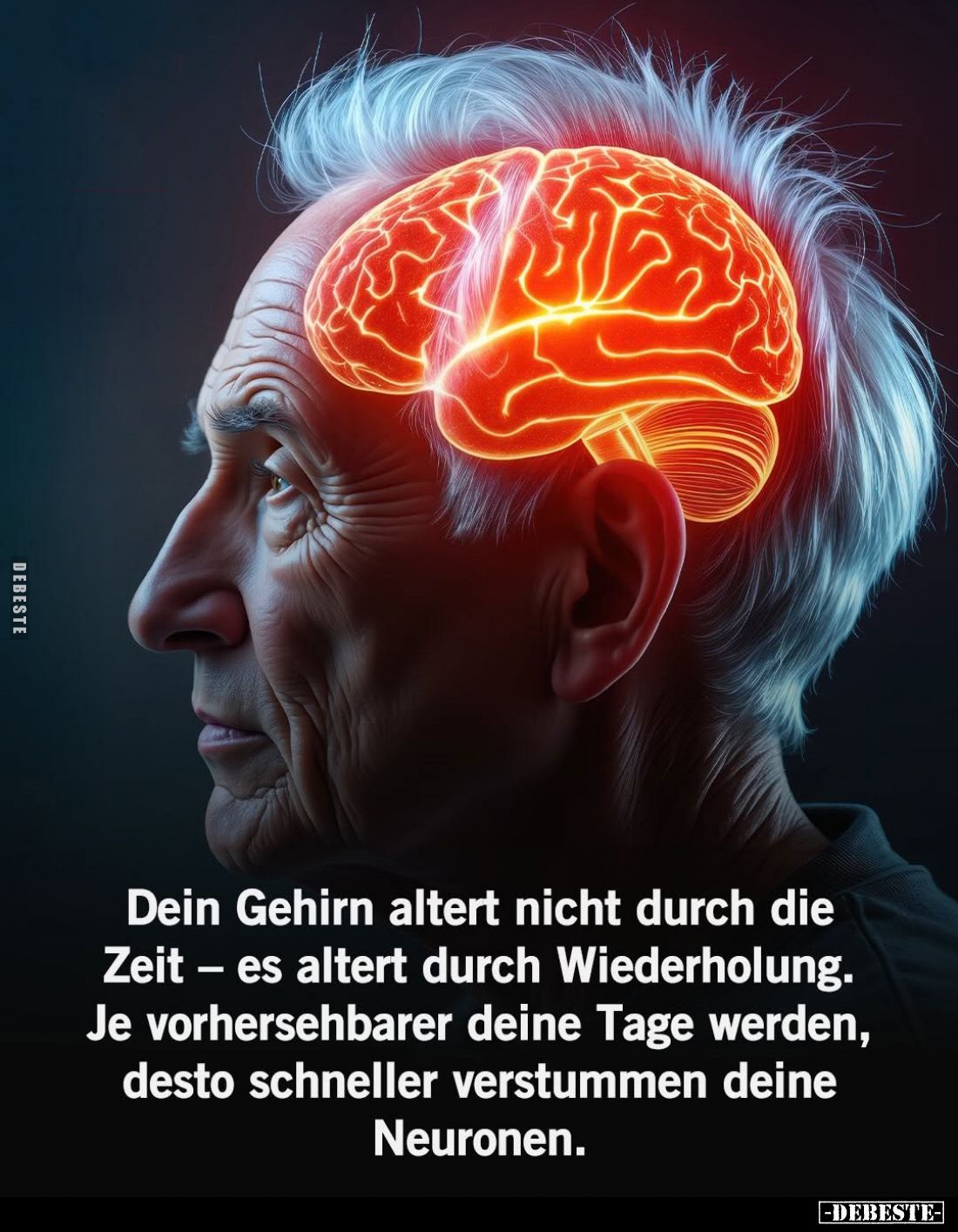 Dein Gehirn altert nicht durch die Zeit – es altert durch Wiederholung.
Je vorhersehbarer deine Tage werden, desto schneller...