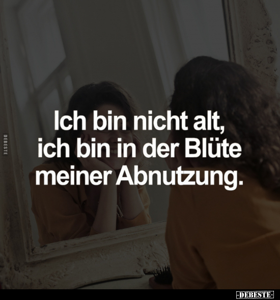 Ich bin nicht alt, ich bin in der Blüte meiner Abnutzung.
