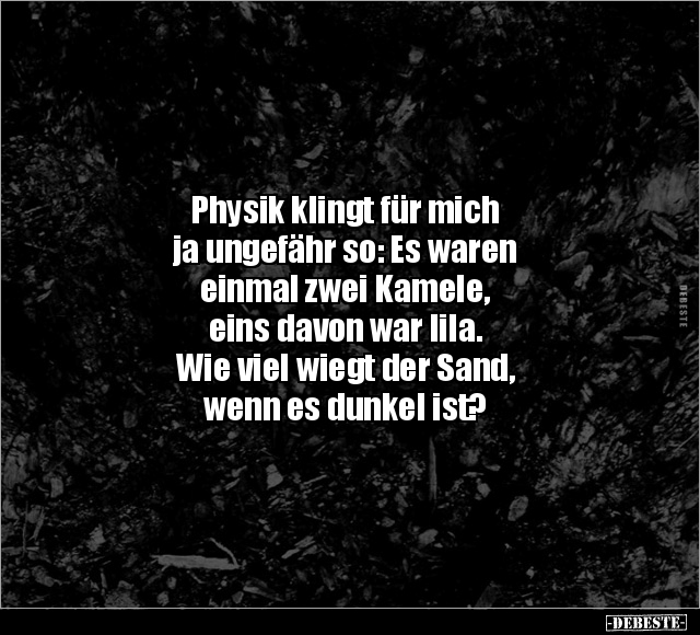 Physik, Kamele, Wenn, Dunkel