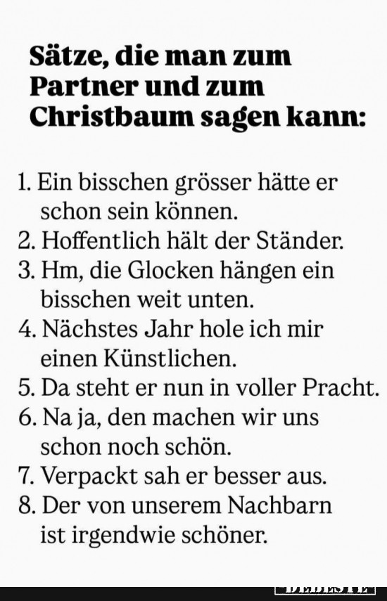 Sätze zum Partner zum Christbaum  - Lustige Bilder | DEBESTE.de