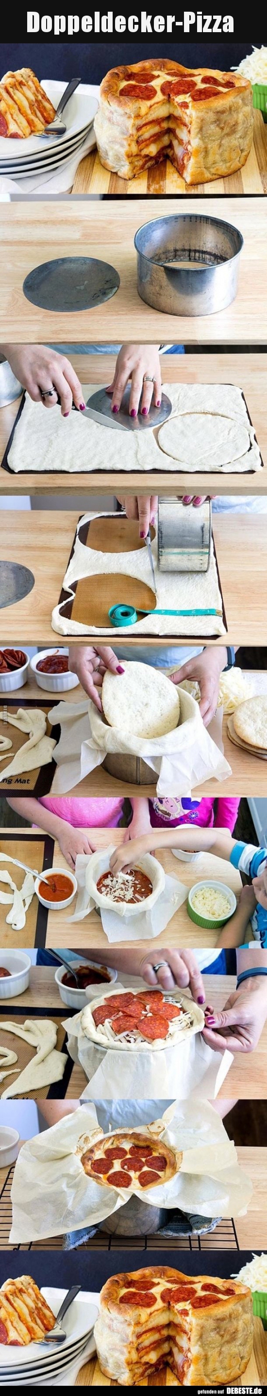 Doppeldecker-Pizza.