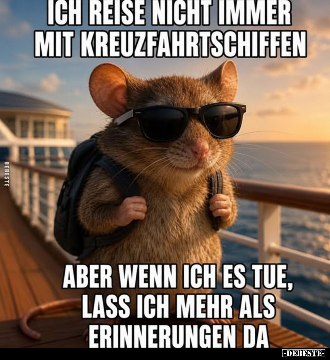 Ich reise nicht immer mit Kreuzfahrtschiffen aber wenn ich es tue, lass ich mehr als Erinnerungen da