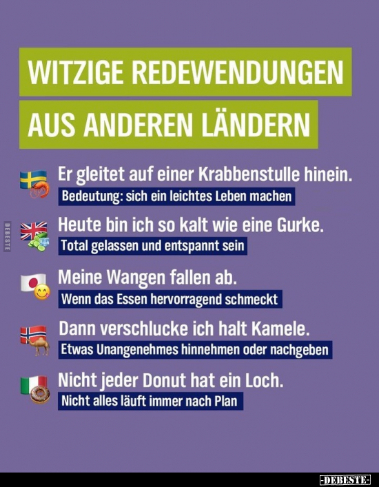 Witzige Redewendungen aus anderen Ländern.. - Lustige Bilder | DEBESTE.de