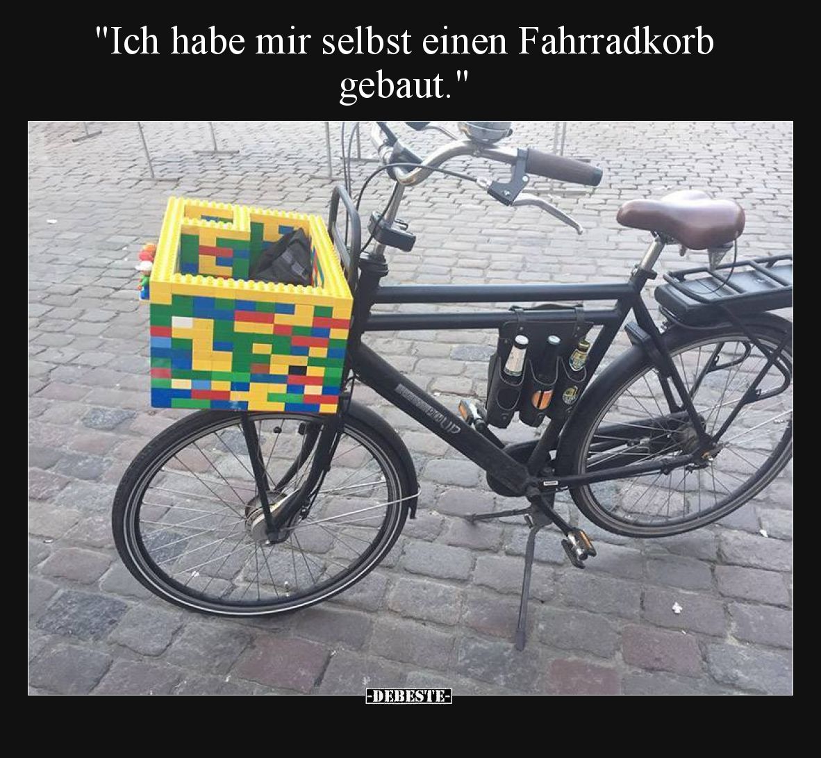 Ich habe mir selbst einen Fahrradkorb gebaut.