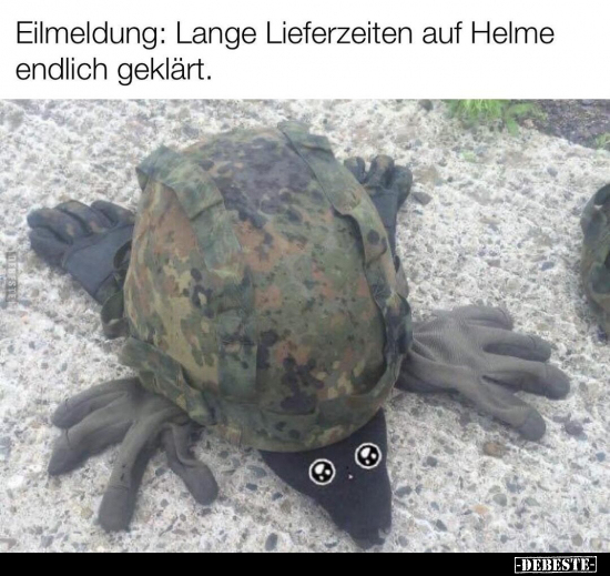 Eilmeldung: Lange Lieferzeiten auf Helme endlich.. - Lustige Bilder | DEBESTE.de
