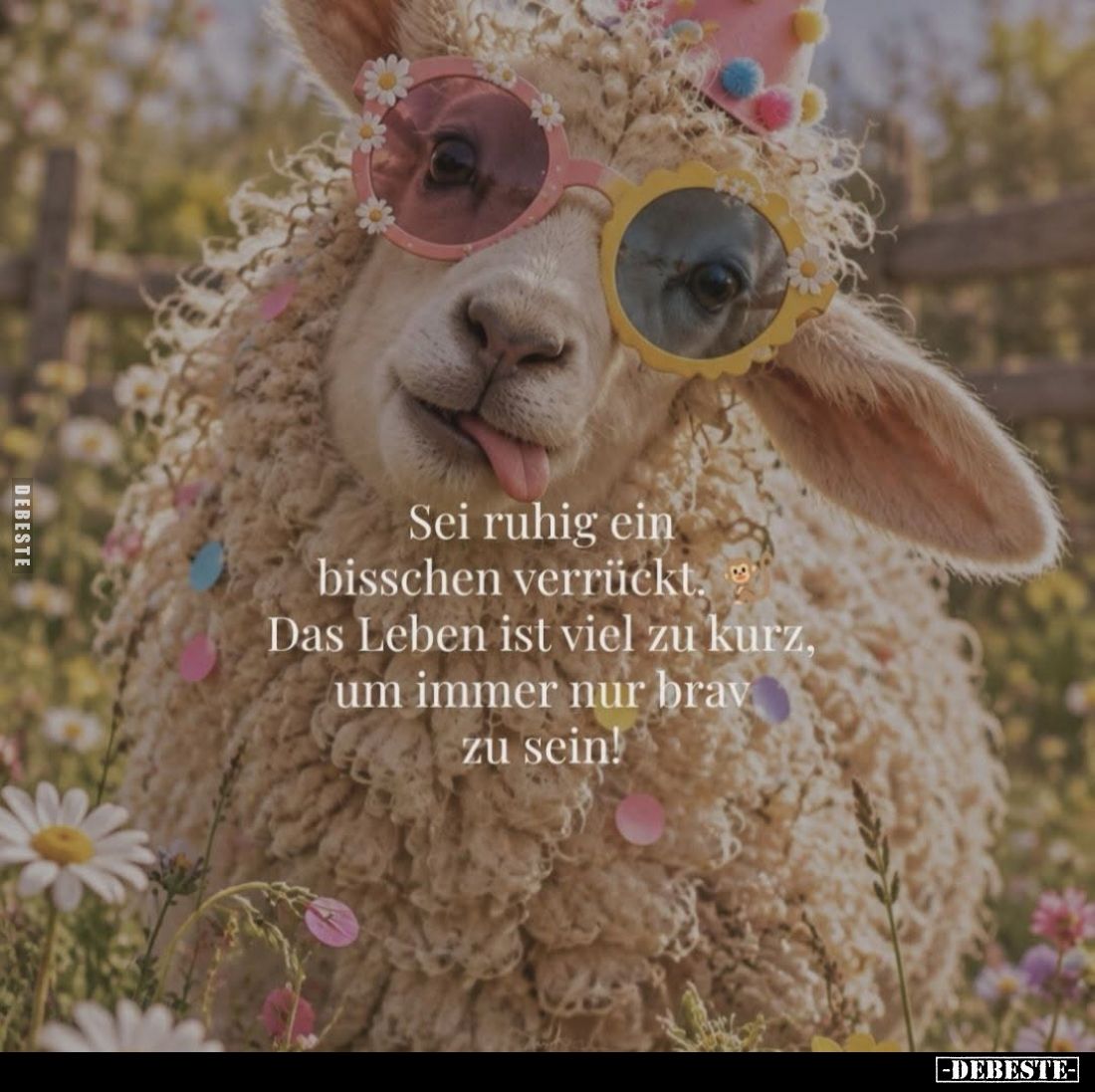 Sei ruhig ein bisschen verrückt. Das Leben ist viel zu kurz, um immer nur brav zu sein!