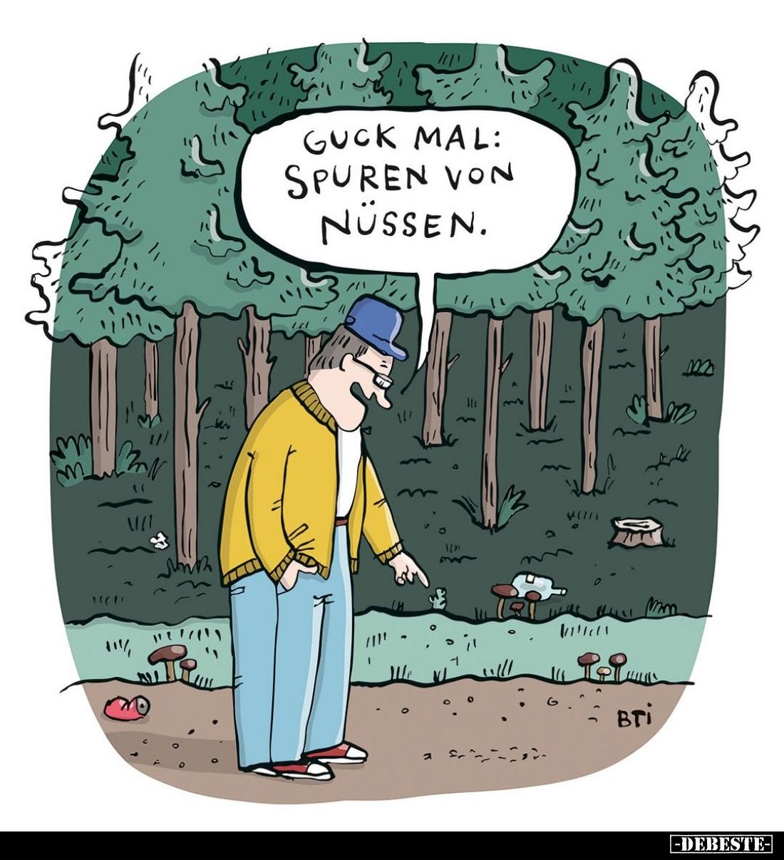 Guck mal: Spuren von Nüssen.