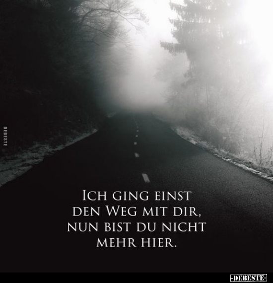 Ich ging einst den Weg mit dir, nun bist du nicht mehr hier.