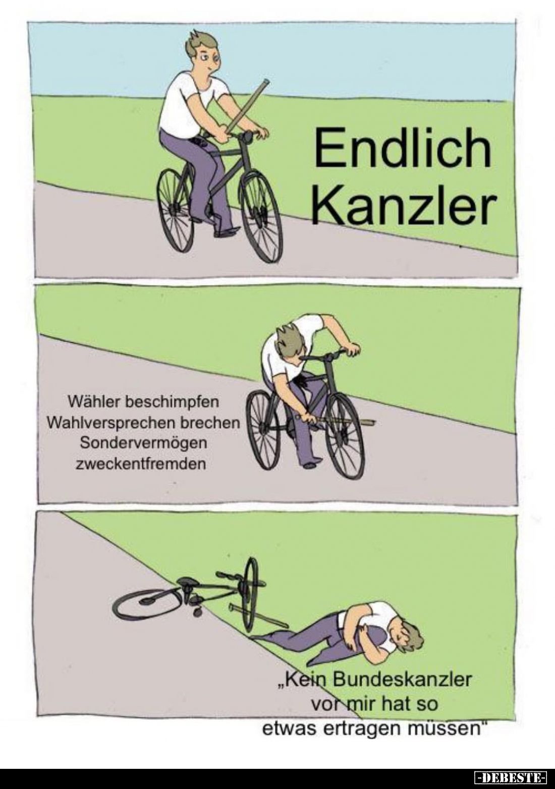 Endlich Kanzler.
Wähler beschimpfen Wahlversprechen brechen Sondervermögen zweckentfremden.
"Kein Bundeskanzler vor mi...