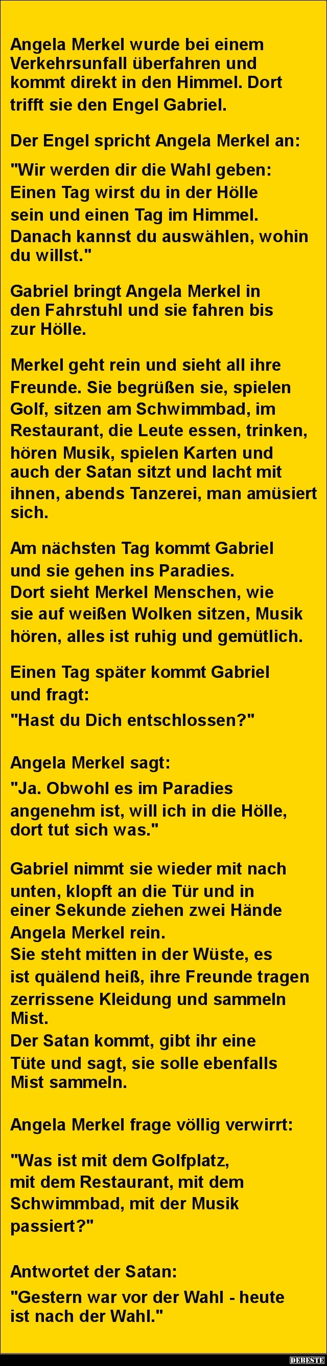 Angela Merkel wurde bei einem Verkehrsunfall überfahren.. - Lustige Bilder | DEBESTE.de