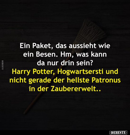 Lustige Bilder zum Thema: Paket, Besen, Harry Potter