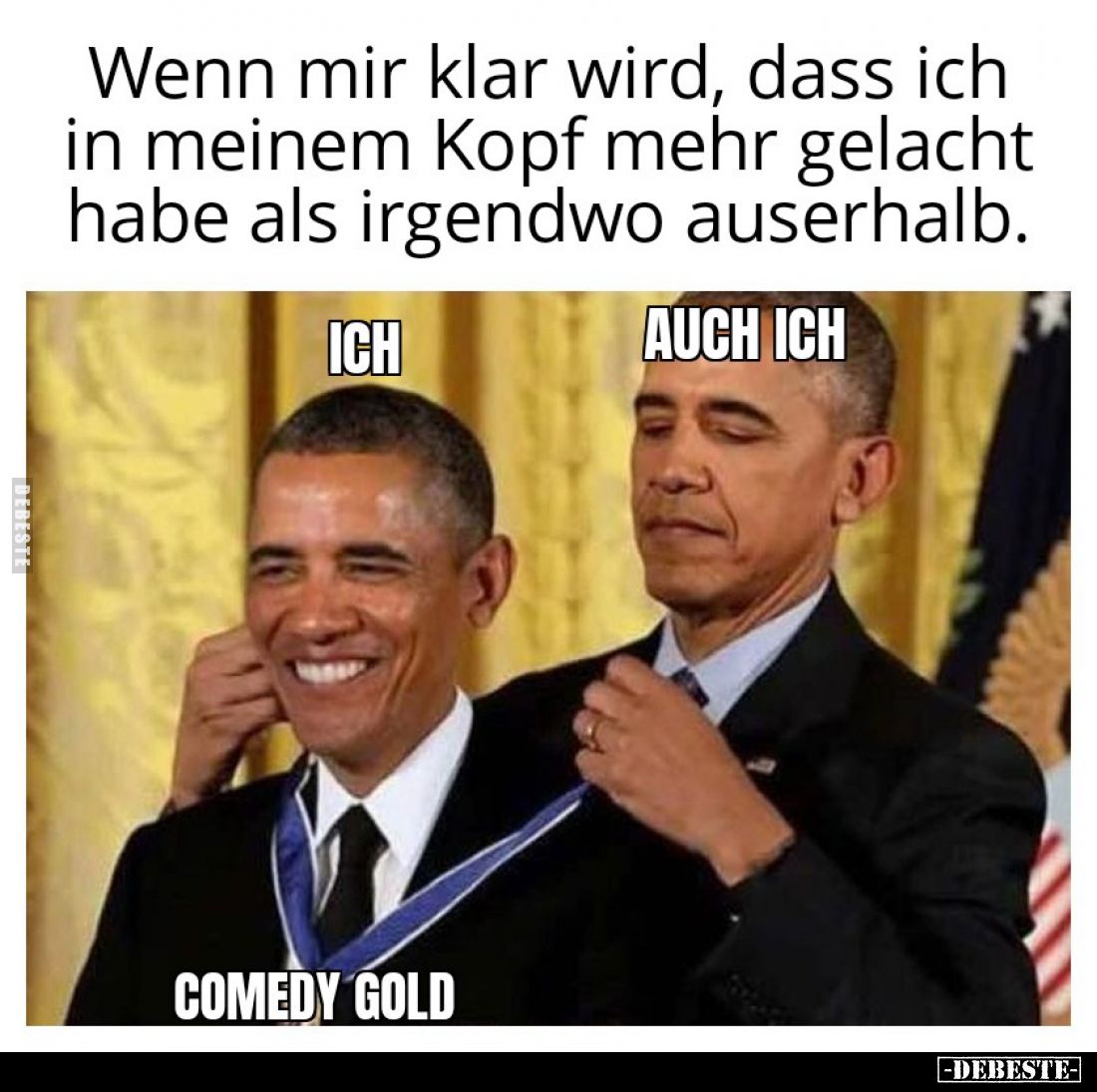 Wenn mir klar wird, dass ich in meinem Kopf mehr gelacht habe als irgendwo auserhalb.