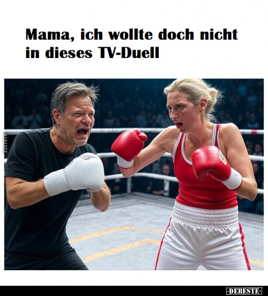 Mama, ich wollte doch nicht in dieses TV-Duell... - Lustige Bilder | DEBESTE.de